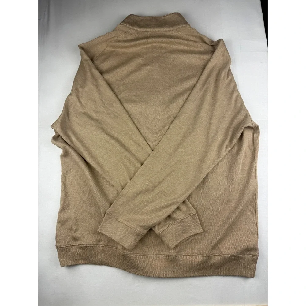 Peter Millar Crown Crafted Pullover Size L Camel Tan Cotton Cashmere QZ $298